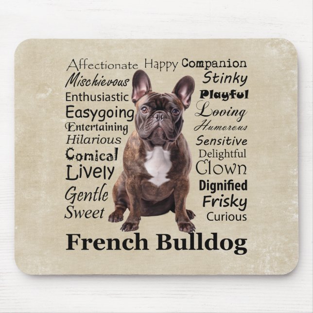 Mousepad Brindle French Bulldog Traits (Frente)