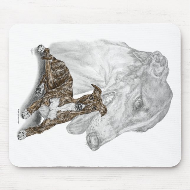 Mousepad Brindle Greyhound Dog Art (Frente)