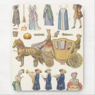 Mousepad Brinquedos de Boneca de Papel Vitoriano Vintage, C