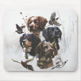 Mousepad Brittany Spaniels , Estação de Caça de Pássaros