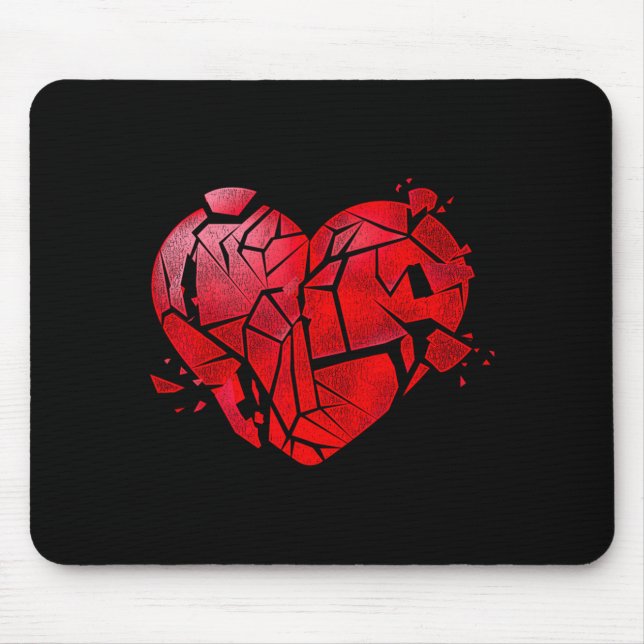 Mousepad Broken Heart Anti Valentines Day  (Frente)