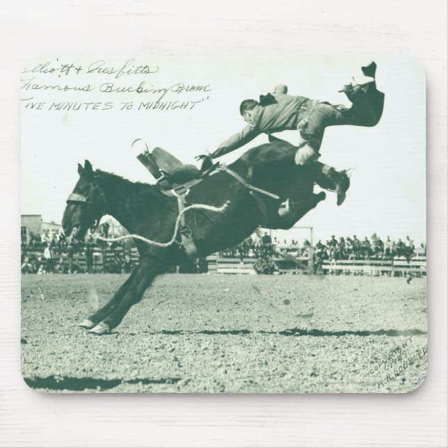 Mousepad Bronc Bucking famoso cinco minutos (Frente)