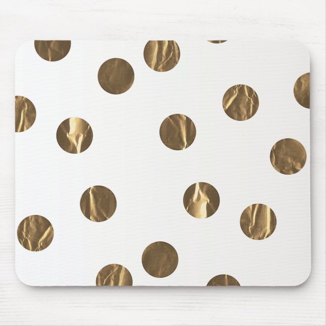 Mousepad Bronze Faux Shine Bolinhas Modern Trendy Chic (Frente)