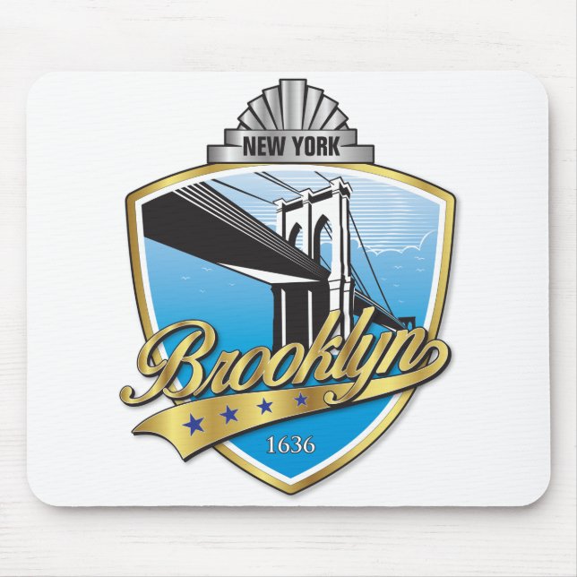 Mousepad Brooklyn Design Dourado (Frente)