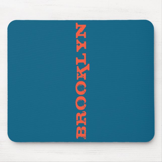 Mousepad Brooklyn New York Nyc Navy Blue Orange Mens Basic  (Frente)