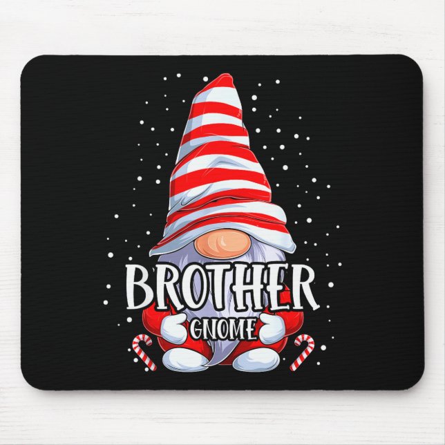 Mousepad Brother Gnome Christmas Pajamas Matching Family Gr (Frente)