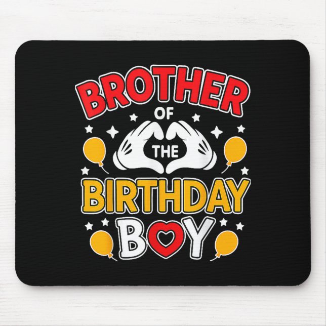 Mousepad Brother Of The Birthday Boy For Matching Family Pa (Frente)