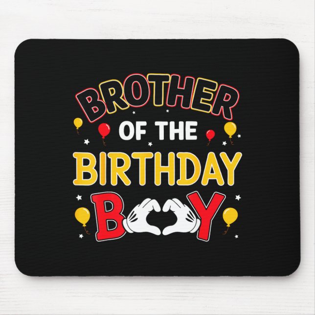 Mousepad Brother Of The Birthday Boy Matching Family Birthd (Frente)
