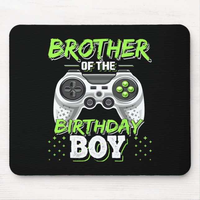 Mousepad Brother Of The Birthday Boy Matching Video Game Bi (Frente)