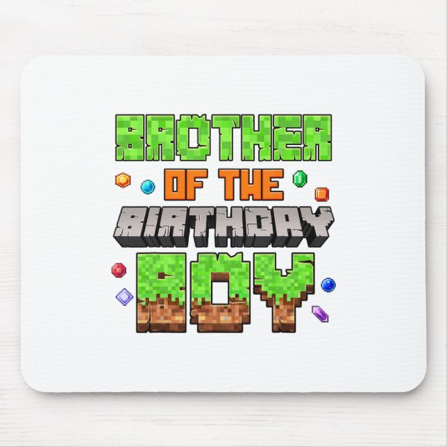 Mousepad Brother Of The Birthday Boy Pixel Gaming Video Gam (Frente)