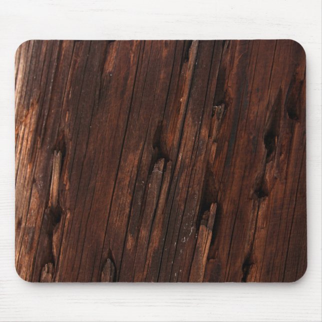 Mousepad Brown afligido latido de madeira Mouspad (Frente)