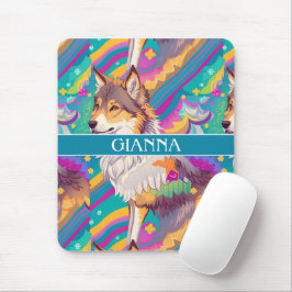 Mousepad Brown Alaska Wolf Watercolor Personalizado