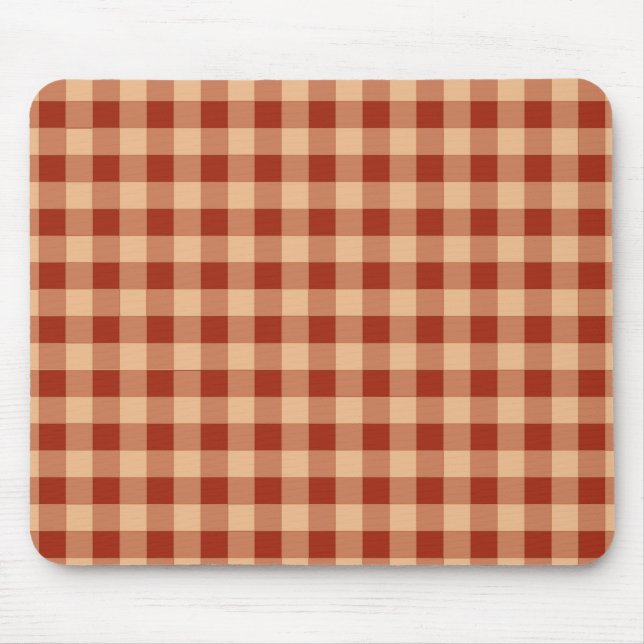 Mousepad Brown Checkered Gingham Pattern (Frente)
