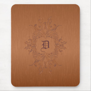 Mousepad Brown de cobre metálico escovou o olhar de
