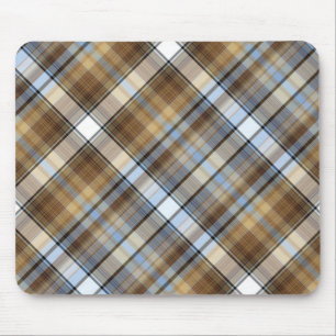 Mousepad Brown, design azul e branco da luz - do tartan