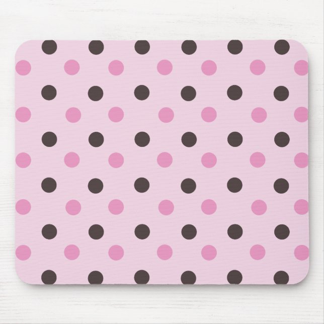 Mousepad Brown e bolinhas cor-de-rosa (Frente)