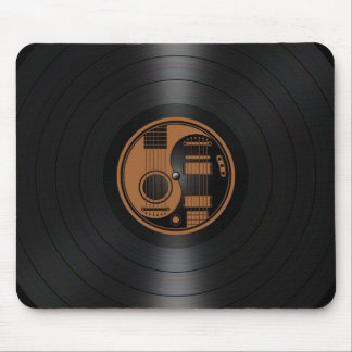 Mousepad Brown e gráfico preto do vinil das guitarra de Yin