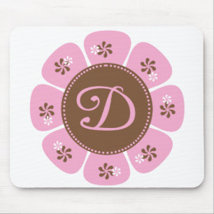 Mousepad Brown e monograma cor-de-rosa D