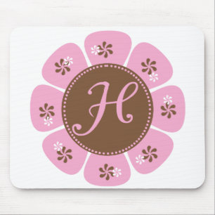 Mousepad Brown e monograma cor-de-rosa H