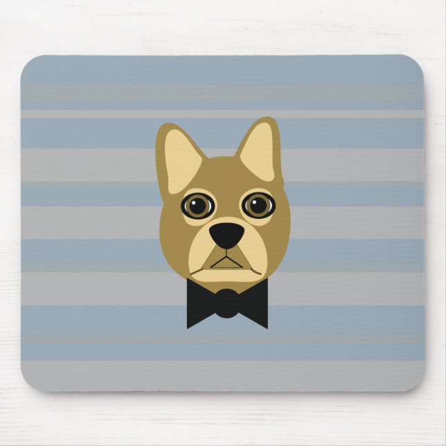 Mousepad Brown Frenchie Bulldog, Stripes (Frente)