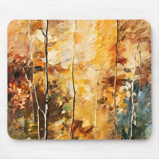 Mousepad Brown Leaf Nature Serenity Abstrato Art (Frente)