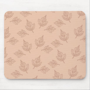 Mousepad Brown Maple Deixa Padrão Folha de Linha Vintage