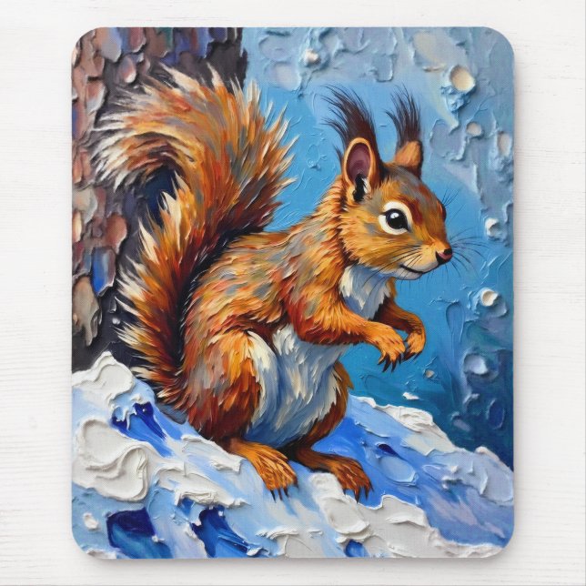 Mousepad Brown Squirrel in the Snow (Frente)