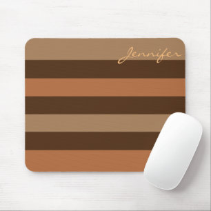 Mousepad Brown Stripes Moderno Neutro Personalizado