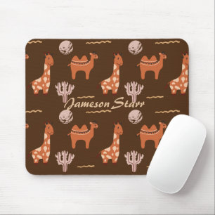 Mousepad Brown Toy Cactus Camel Llama Animal Willife Name