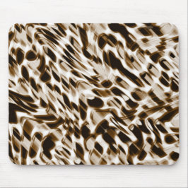 Mousepad Brown twisting holes in motion, dark and beige