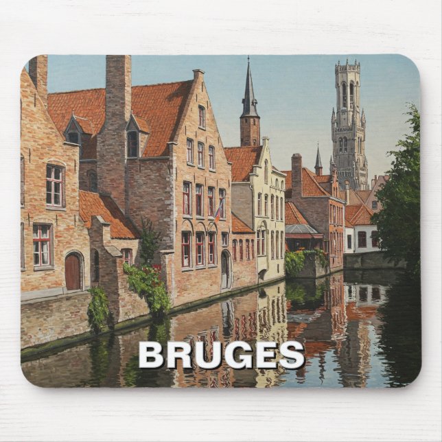 Mousepad Bruges Belgium Viagem Souvenir Vintage (Frente)