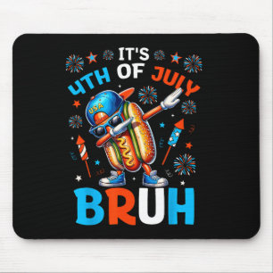 Mousepad Bruh 4 De Julho Meninos Hotdog Engraçado Quarto De