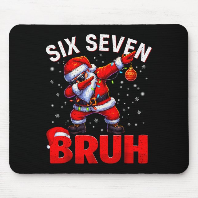 Mousepad Bruh 67 Dabbing Papai Noel Meme Divertido Seis Set (Frente)