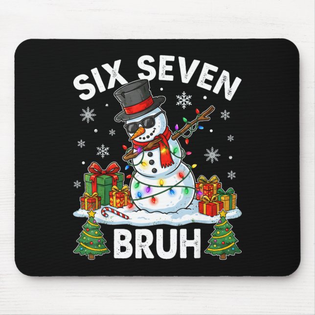 Mousepad Bruh 67 Six Seven Snowman Dabbing Christmas 6 7 Bo (Frente)