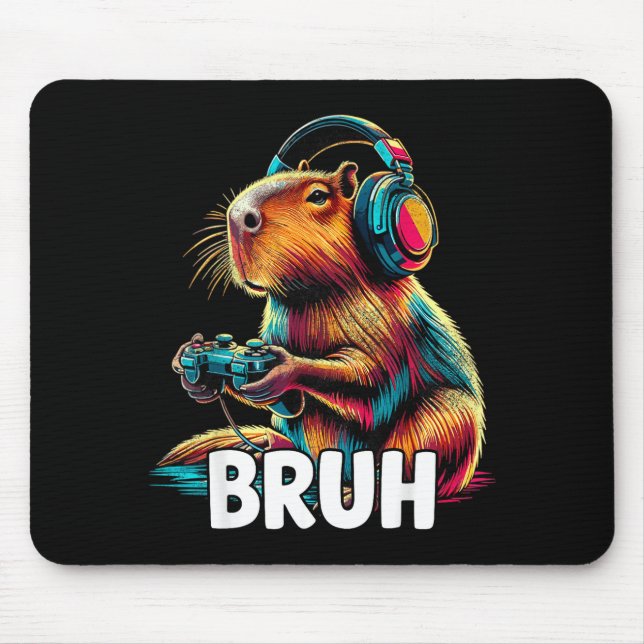 Mousepad Bruh Capybaras Funny Video Games Capybara  (Frente)