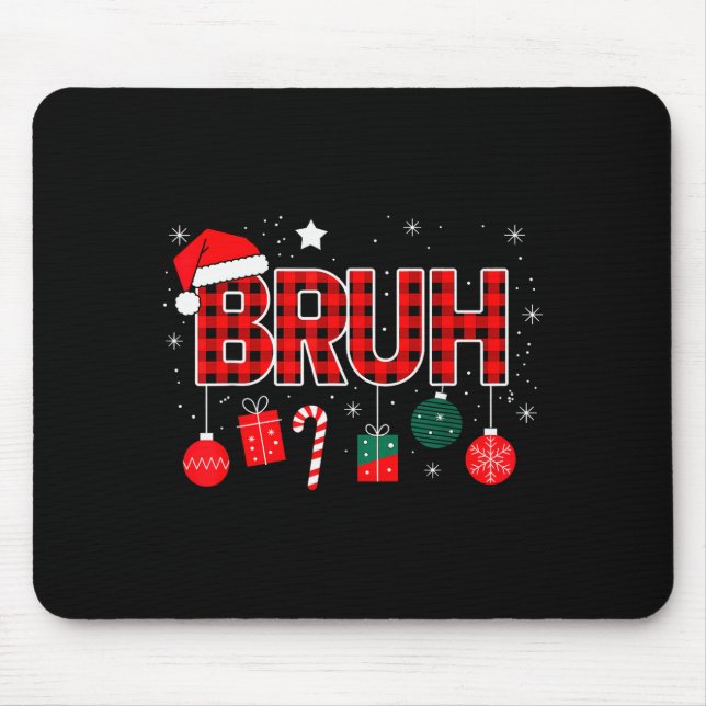 Mousepad Bruh Christmas Pajama Christmas Family Retro Santa (Frente)