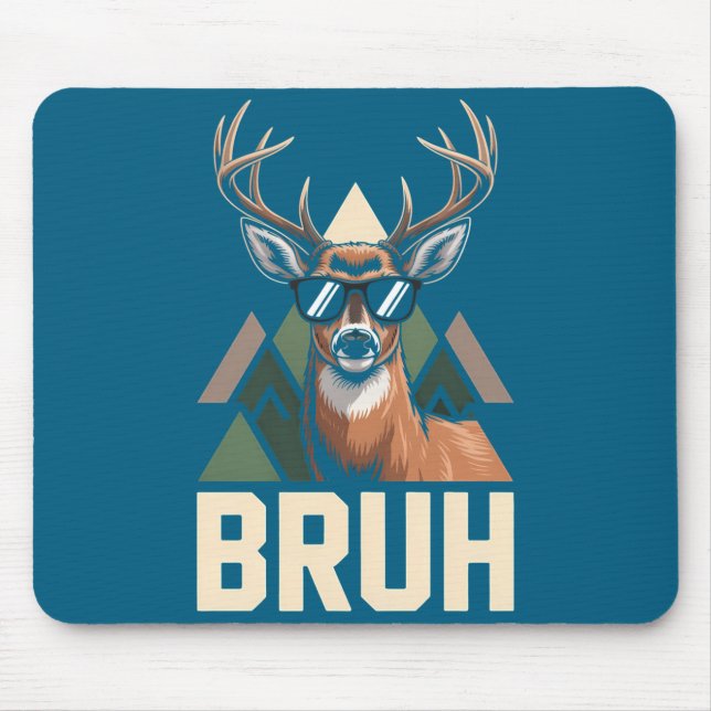 Mousepad Bruh Deer Funny Deer Hunting Camo Hat Youth Kids S (Frente)