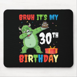 Mousepad Bruh É o meu monstro de Halloween de aniversário d