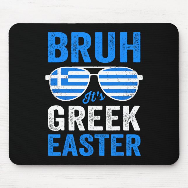 Mousepad Bruh É uma Páscoa grega Engraçada Retro Páscoa Gre (Frente)