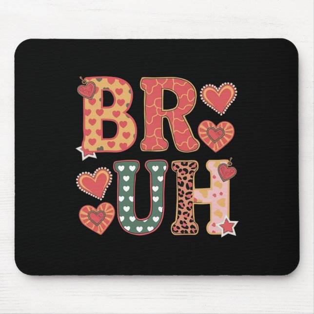 Mousepad Bruh Funny Memer Irmão Saudando Jovens Homens Val (Frente)
