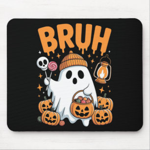 Mousepad Bruh Ghost Halloween Ghost Trick Ou Treine Kid