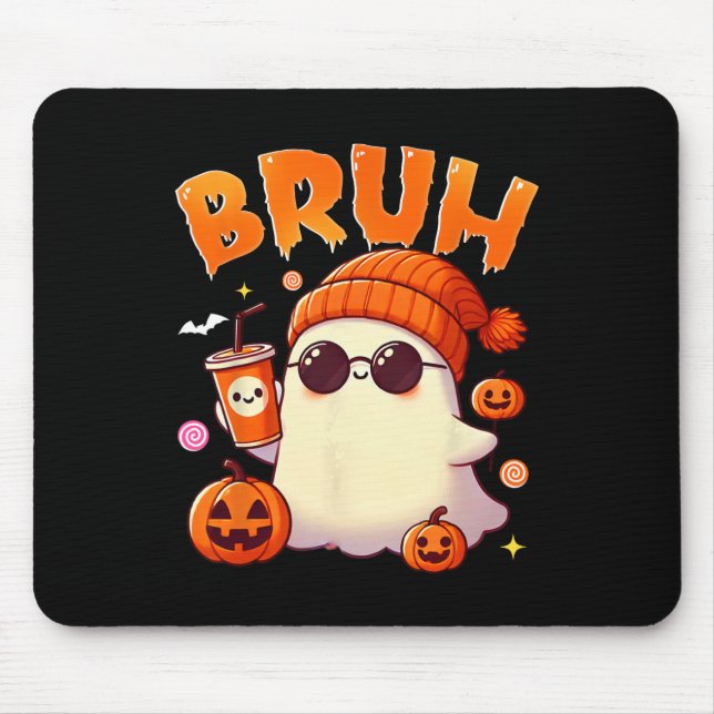 Mousepad Bruh Ghost Halloween - Truque De Fantasma Ou De Tr (Frente)