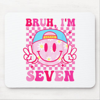 Mousepad Bruh I'm Seven 7 7th Birthday Girls Groovy 7 Years