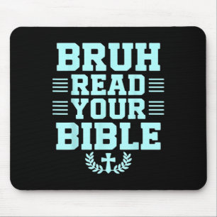 Mousepad Bruh leu seu Cristo religioso cristão de Deus Bíbl