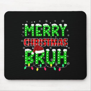 Mousepad Bruh Natal Xmas Vermelho Xadrez Adolescentes Menin