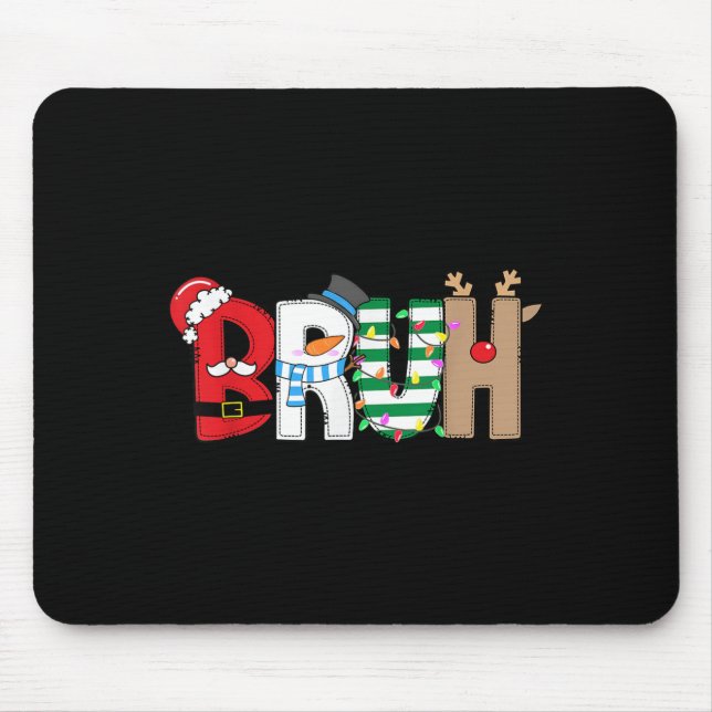 Mousepad Bruh Papais noeis Snowman Elf Reindeer Feliz Natal (Frente)