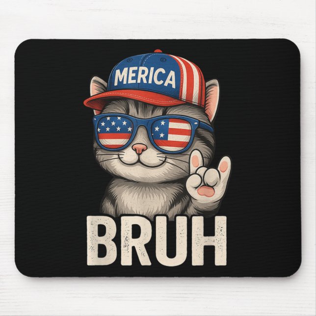 Mousepad Bruh Quarto Quarto De Julho, Gato Americano Fofo P (Frente)
