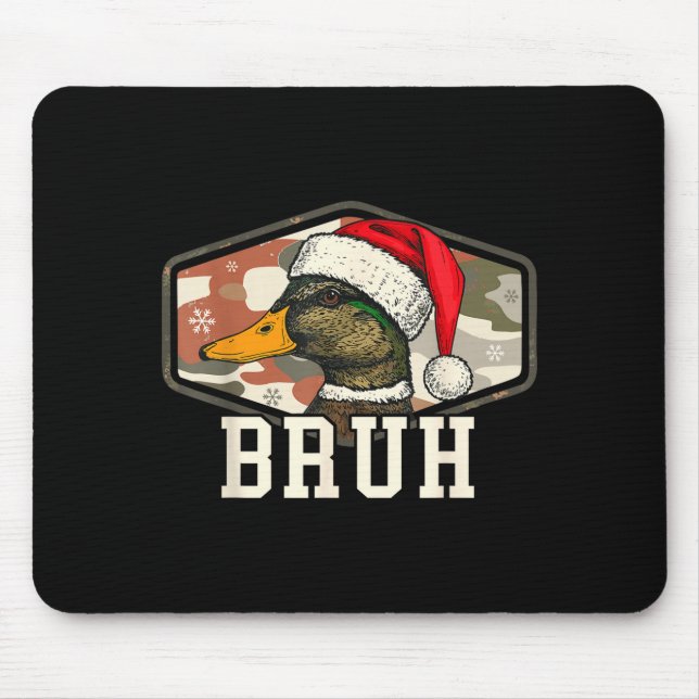 Mousepad Bruh Santa Duck Hunting Camo Hat Men Women Kids Xm (Frente)