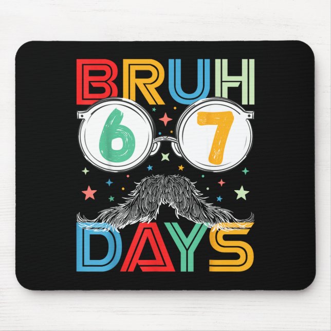 Mousepad Bruh Sixty Seven Days Funny 6 7 School Kid Milesto (Frente)