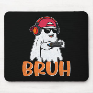 Mousepad Bruh Spooky Boo Fantasia de Halloween Gamer Jogos